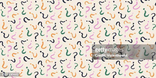 question mark seamless minimal pattern, doubt concept - doodling stock pictures, royalty-free photos & images