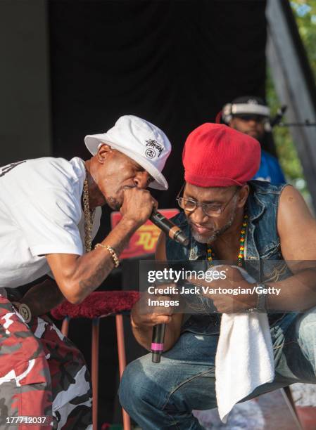 American rapper Rakim performs with DJ Kool Herc at the '40th Anniversary of Hip-Hop Culture' concert at Central Park SummerStage, New York, New...