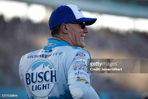Kevin Harvick, driver of the Busch Light Harvick Ford, looks on after the NASCAR Cup Series Championship at Phoenix Raceway on November 05, 2023 in...