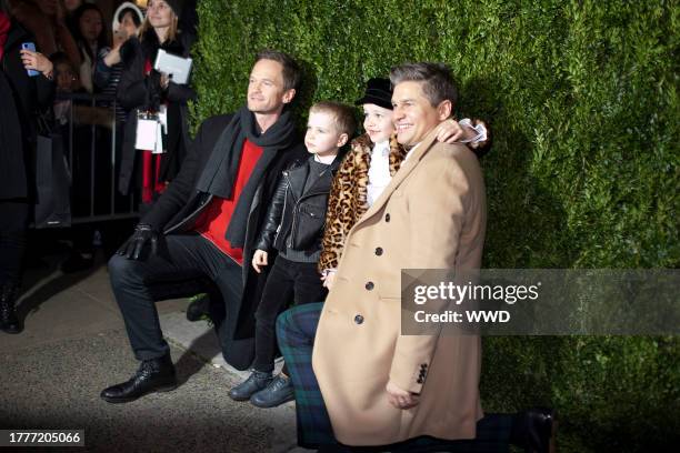 Neil Patrick Harris, Harper Grace Burtka-Harris, Gideon Scott Burtka-Harris, David Burtka at Saks Holiday Window Unveiling 2017