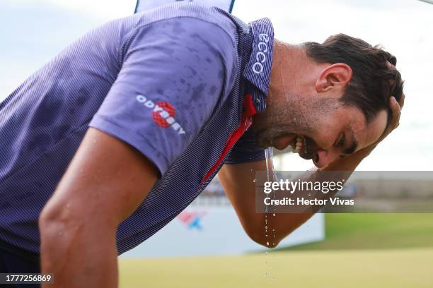 Erik van Rooyen of South Africa celebrates after winning the final round of the World Wide Technology Championship at El Cardonal at Diamante on...