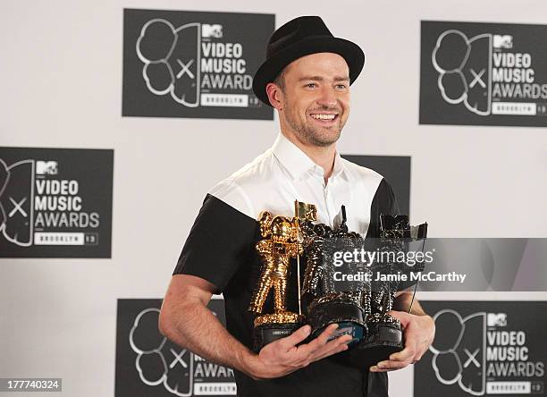 Justin Timberlake attends the 2013 MTV Video Music Awards at the Barclays Center on August 25, 2013 in the Brooklyn borough of New York City.