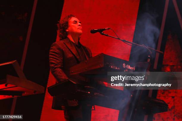 Peter Gordeno of Depeche Mode performs at Scotiabank Arena on November 05, 2023 in Toronto, Ontario.