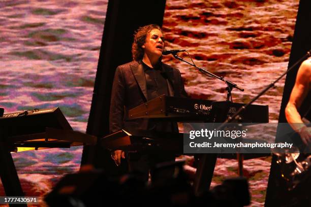 Peter Gordeno of Depeche Mode performs at Scotiabank Arena on November 05, 2023 in Toronto, Ontario.