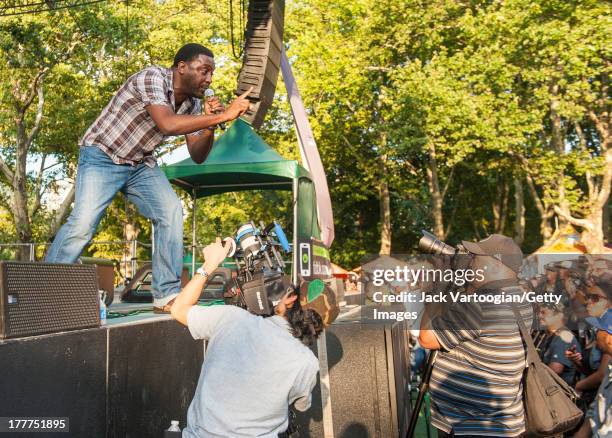 American rapper Big Daddy Kane performs at the '40th Anniversary of Hip-Hop Culture' concert at Central Park SummerStage, New York, New York, August...