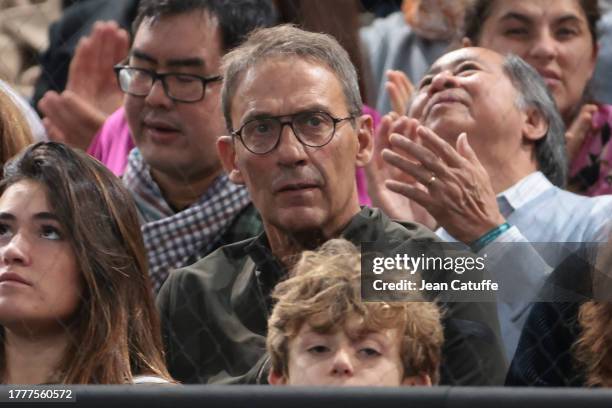 Julien Courbet attends the Men's Singles Final on day 7 of the Rolex Paris Masters 2023, ATP Masters 1000 at Accor Arena, POPB Paris Bercy on...