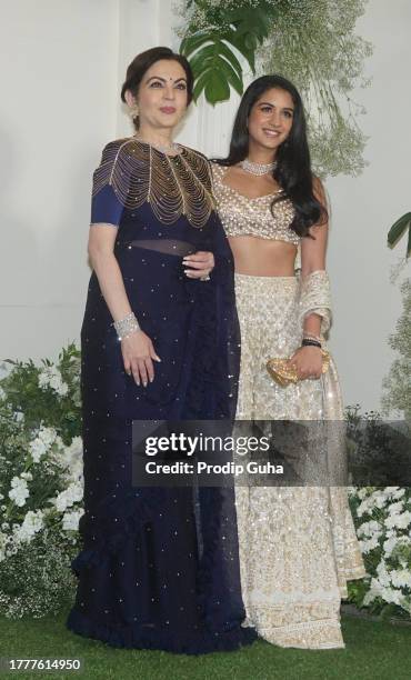 Nita Ambani and Radhika Merchant attend Manish Malhotra's Diwali Bash on November 05, 2023 in Mumbai, India