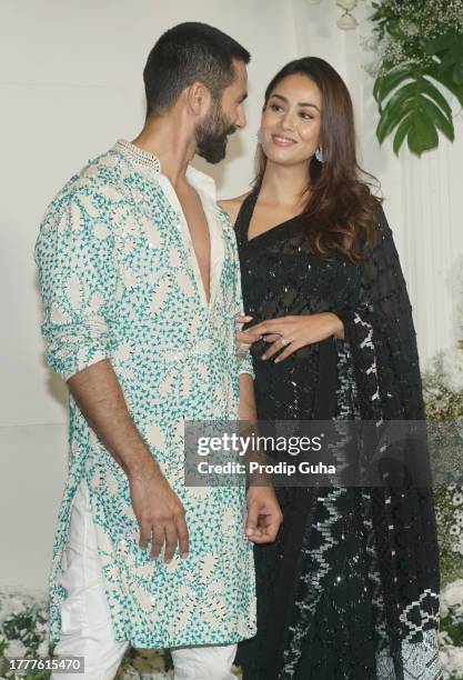 Shahid Kapoor and Mira Rajput attend Manish Malhotra's Diwali Bash on November 05, 2023 in Mumbai, India