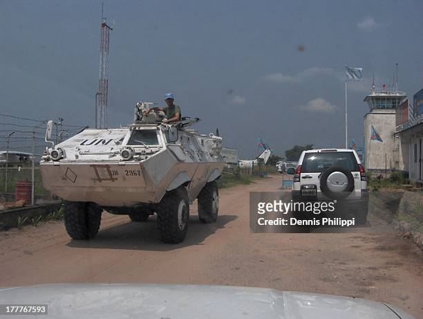 Troops of UN peacekeeping mission in DR Congo, MONUC, close to the airport of Kananga, January 2007.