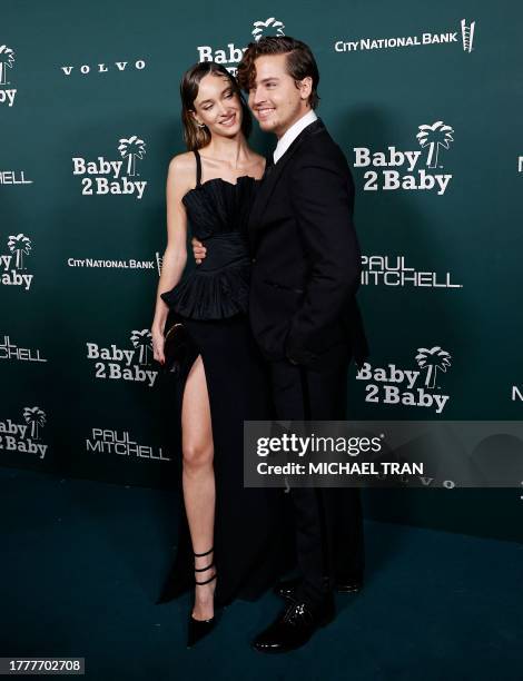 Actor Cole Sprouse and Ari Fournier arrive for the 2023 Baby2Baby Gala in Los Angeles, California, on November 11, 2023. This year's gala honors...