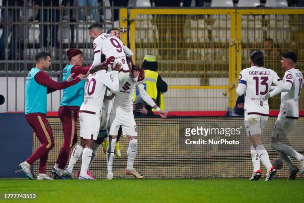 Ivan Ilic goal celebrate during AC Monza vs Torino FC, Serie A, at U-Power Stadium in Monza on November, 11th 2023.