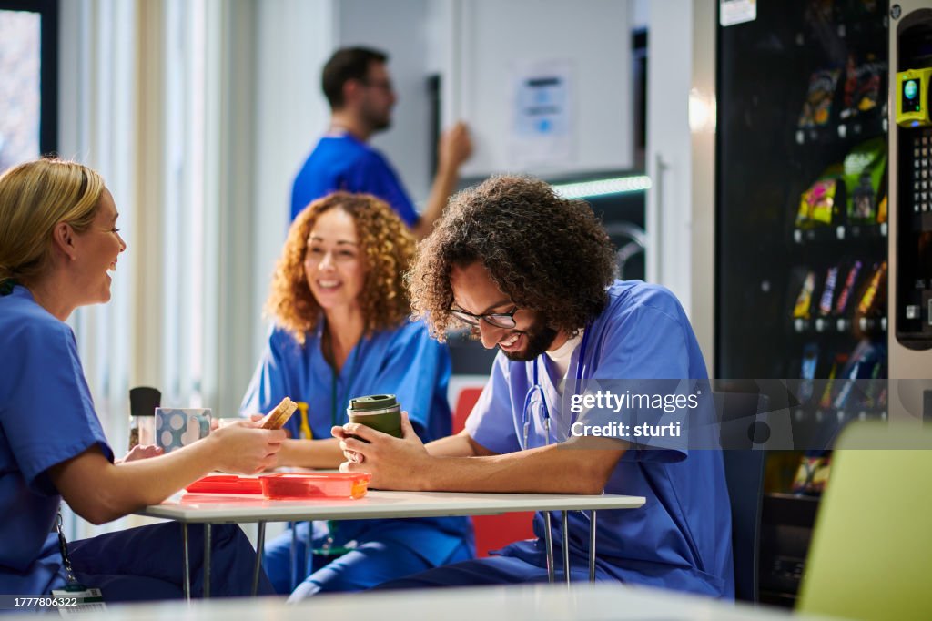 Medical team in the break room