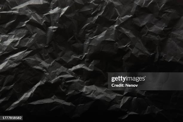 image of black paper texture background - crumpled paper stock pictures, royalty-free photos & images