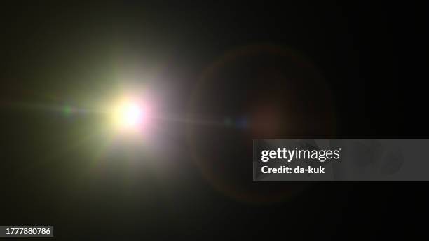 natural lens flare overlay on black background design element - light flare stock pictures, royalty-free photos & images