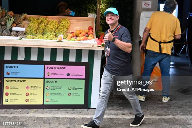 Rubens Barrichello seen during the F1 Grand Prix of Brazil at Autodromo Jose Carlos Pace on November 05, 2023 in Sao Paulo, Brazil.