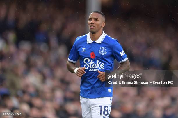 Ashley Young of Everton during the Premier League match between Everton and Brighton & Hove Albion at Goodison Park on November 04, 2023 in...