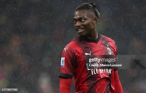 Rafael Leao of AC Milan looks on during the Serie A TIM match between AC Milan and Udinese Calcio at Stadio Giuseppe Meazza on November 04, 2023 in...