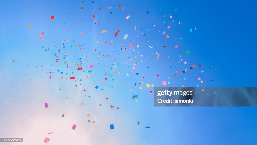 Buntes Konfetti fällt