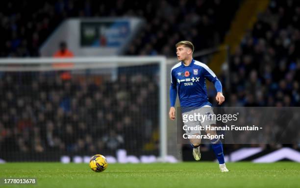 Ipswich Town's Leif Davis during the Sky Bet Championship match between Ipswich Town and Swansea City at Portman Road on November 11, 2023 in...