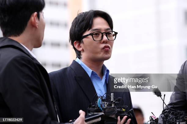 Kwon Ji-Yong, also known as G-Dragon of K-pop group BIGBANG, arrives at the Incheon Nonhyeon police station for questioning over drug use suspicions...