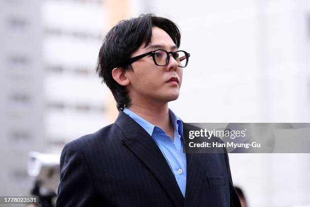 Kwon Ji-Yong, also known as G-Dragon of K-pop group BIGBANG, arrives at the Incheon Nonhyeon police station for questioning over drug use suspicions...