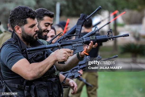 Israeli army soldiers attend an armed first response group training session in the Druze village of Hurfeish, which has garnered the name "Tsahal...