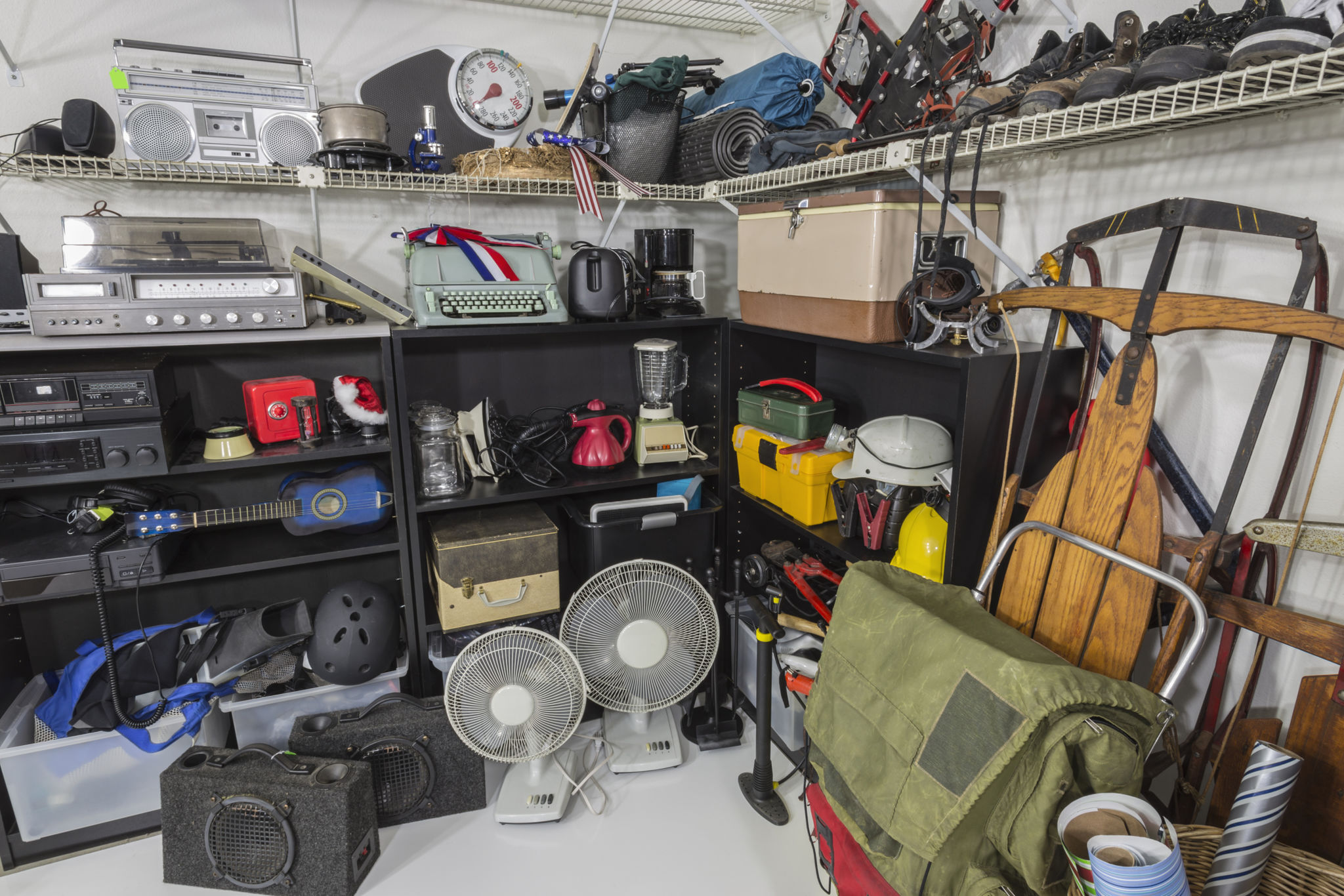 cluttered retail store