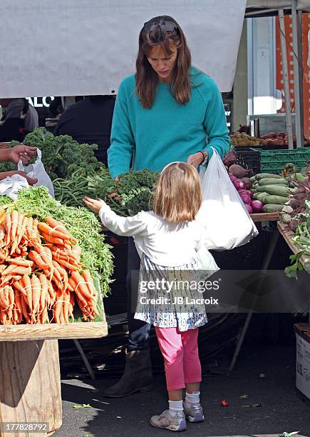 Jennifer Garner and Seraphina Affleck are seen on August 25, 2013 in Los Angeles, California.