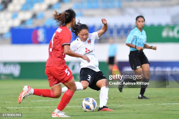 Ena Takatsuka of Mitsubishi Heavy Industries Urawa Reds Ladies shoots the ball during the AFC Women's Club Championship Group A match between...
