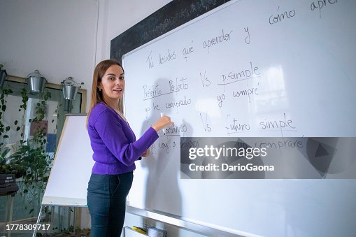 Teacher teaching language classes Teacher teaching language classes