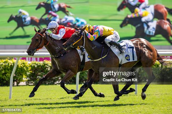 Greg Chung Racing Jockey Angus Chung Yik-lai riding Beat Hollow wins the Race 1 L'Oreal ...