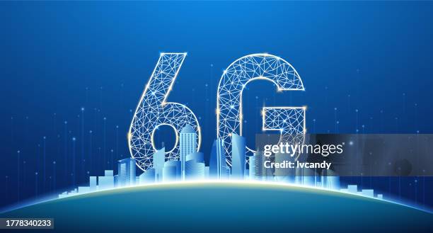6g city - 6g network stock illustrations