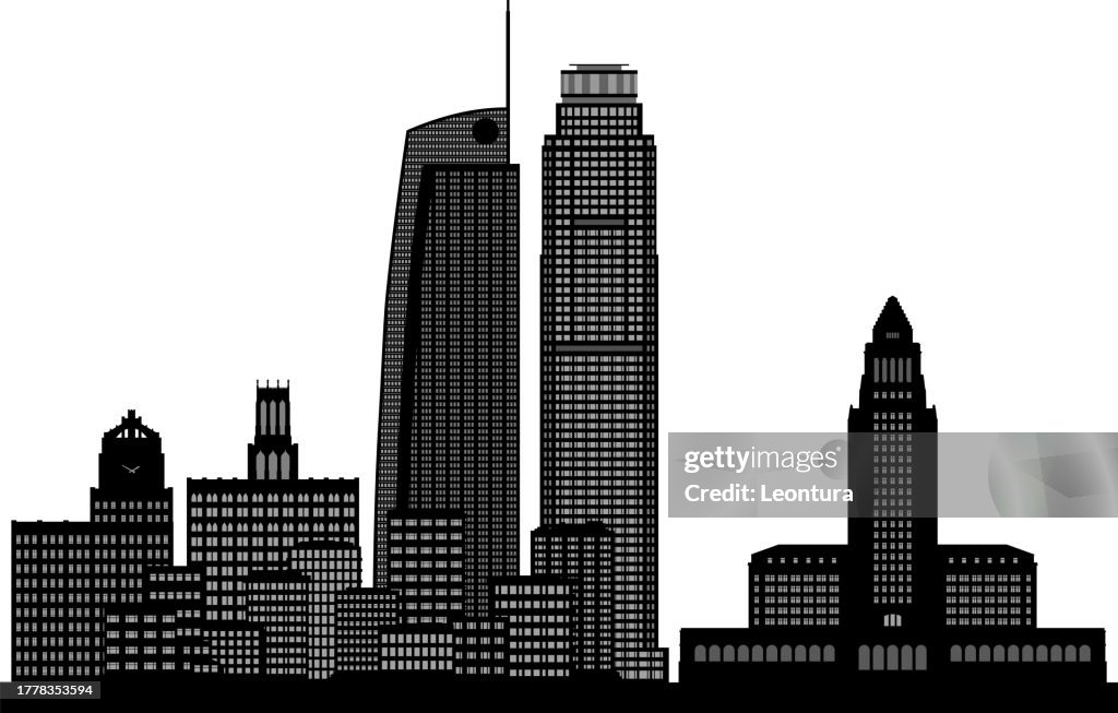 Los Angeles Skyline Silhouette (All Buildings Are Moveable and Complete)
