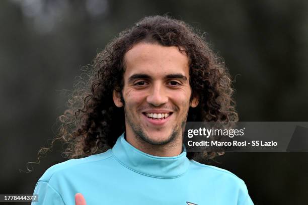 Matteo Guendouzi of SS Lazio poses during a training session, ahead of their UEFA Champions League group E match against Feyenoord, at Formello sport...