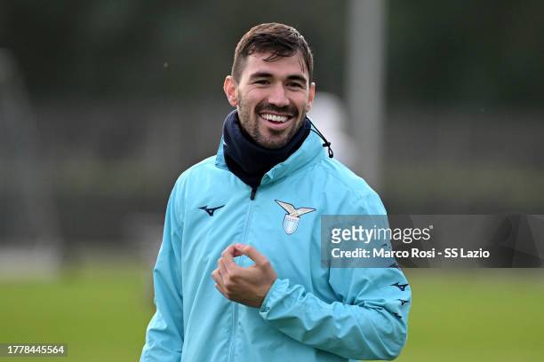 Alessio Romagnoli of SS Lazio during a training session, ahead of their UEFA Champions League group E match against Feyenoord, at Formello sport...