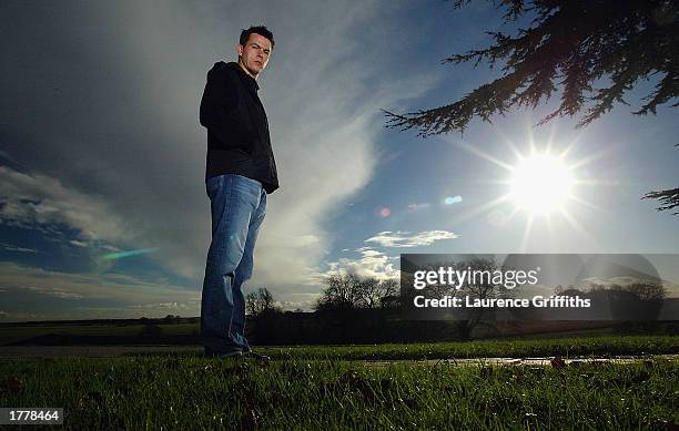 Portrait of Ian Harte of Leeds United during a photoshoot for Eleven Magazine held on October 28, 2002 at The Hazelwood Castle Hotel, in Leeds,...