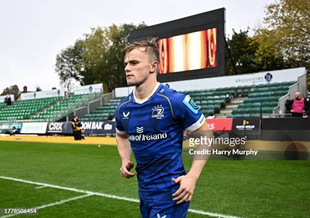 Wales , United Kingdom - 12 November 2023; Ben Murphy of Leinster runs out before the United Rugby Championship match between Dragons and Leinster at...