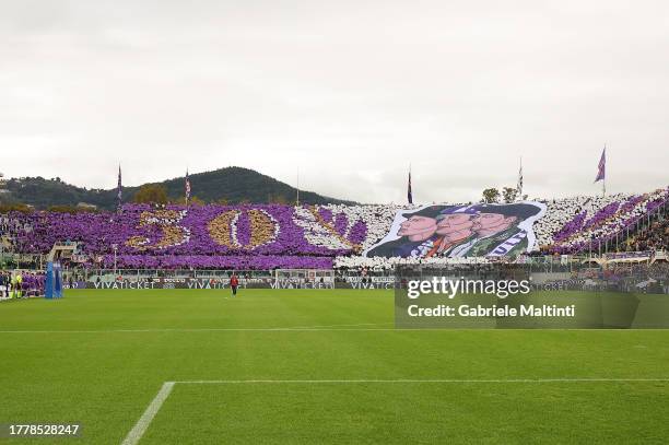 Fans of ACF Fiorentina during the Serie A TIM match between ACF Fiorentina and Bologna FC at Stadio Artemio Franchi on November 12, 2023 in Florence,...