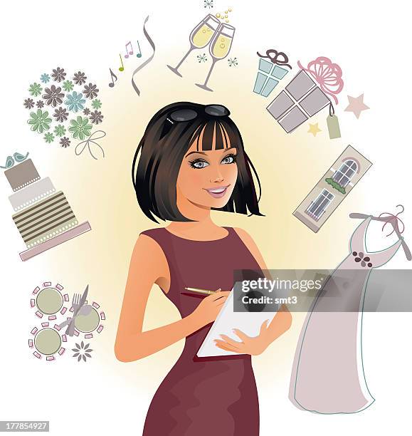 wedding and event planner - event planning stock illustrations