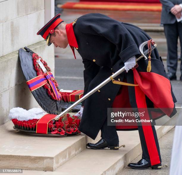 Prince William, Prince of Wales during the National Service of Remembrance at The Cenotaph on November 12, 2023 in London, England. Every year,...