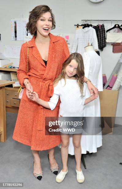 Milla Jovovich and daughter Ever Gabo in the front row