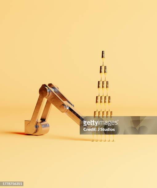 demolishing champagne pyramid - broken champagne flute stock pictures, royalty-free photos & images