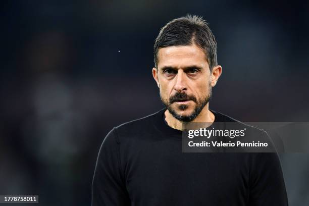 Alessio Dionisi, Head Coach of US Sassuolo, looks on prior to the Serie A TIM match between Torino FC and US Sassuolo at Stadio Olimpico di Torino on...