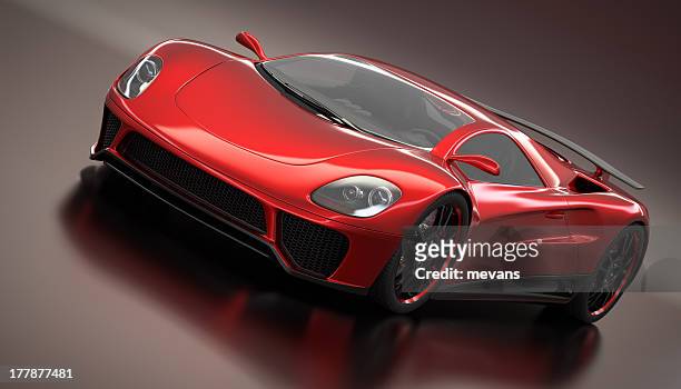red sports car - luxury cars show stock pictures, royalty-free photos & images