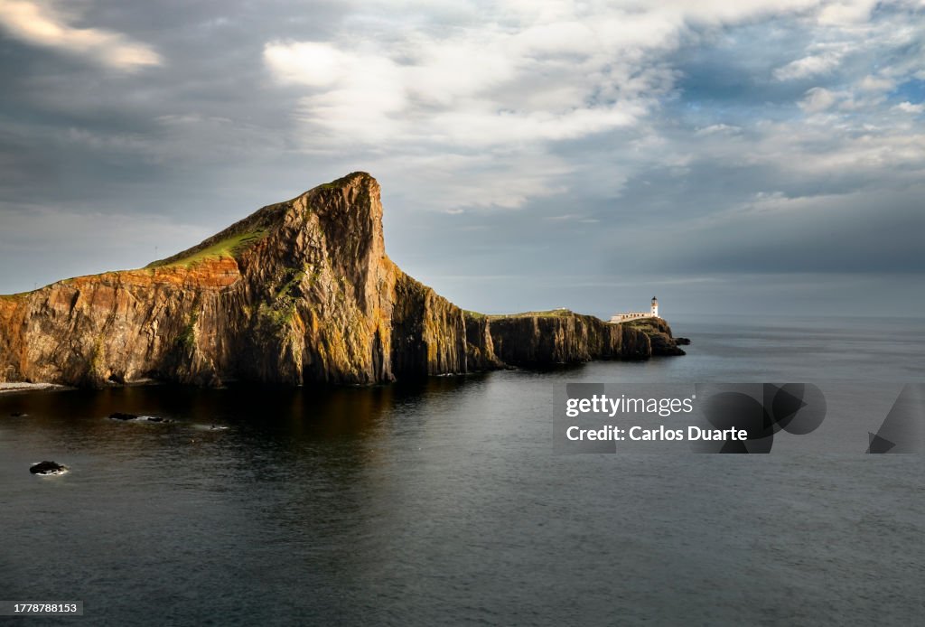 Landscape of Neist point lighthouse on the island of Skye in Scotland
