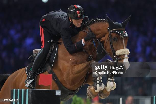 Giacomo Casadei riding Chagracon PS in action during the CSI5* - W Longines FEI World Cup Competition presented by Scuderia 1918 - Verona Jumping at...