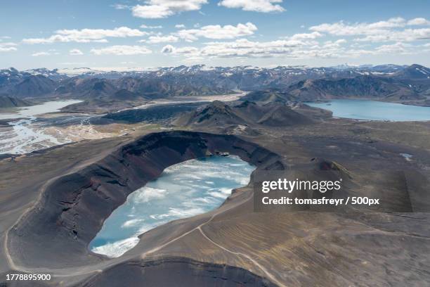 aerial view of lakes - landslag stock pictures, royalty-free photos & images