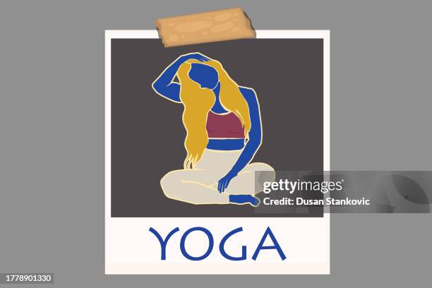 yoga - cow face pose stock illustrations