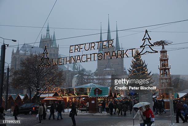 Mariendom , Severikirche , Weihnachtsmarkt, Erfurt, Thüringen, Deutschland, Europa, Adventsmarkt, Advent, Adventszeit, Weihnachten, Weihnachtszeit,...