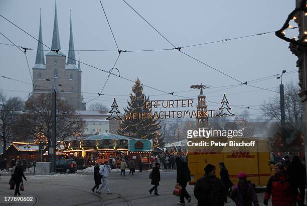 Severikirche , Weihnachtsmarkt, Erfurt, Thüringen, Deutschland, Europa, Adventsmarkt, Advent, Adventszeit, Weihnachten, Weihnachtszeit,...